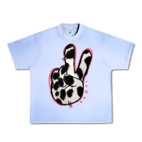 Grape Ice Black White Dalmatian Peace Sign Urban Heavy Tee - Jasminsmagicworld
