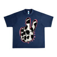 Navy Black White Dalmatian Peace Sign Urban Heavy Tee - Jasminsmagicworld