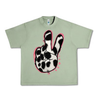Oil Green Black White Dalmatian Peace Sign Urban Heavy Tee - Jasminsmagicworld