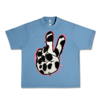 Pebble Blue Black White Dalmatian Peace Sign Urban Heavy Tee - Jasminsmagicworld