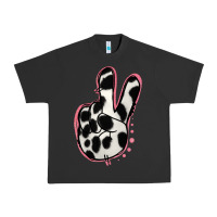 Pigment Black Black White Dalmatian Peace Sign Urban Heavy Tee - Jasminsmagicworld
