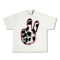 Black White Dalmatian Peace Sign Urban Heavy Tee | Teevron
