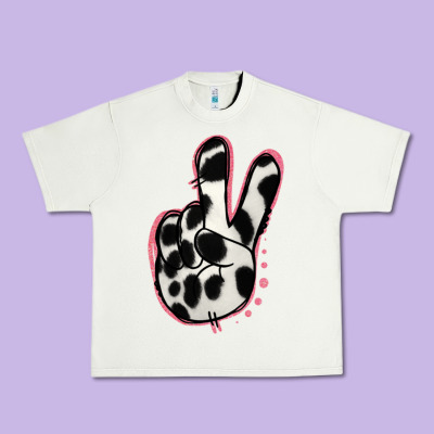 Black White Dalmatian Peace Sign Urban Heavy Tee Designed By Jasminsmagicworld