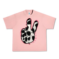 Salmon Black White Dalmatian Peace Sign Urban Heavy Tee - Jasminsmagicworld