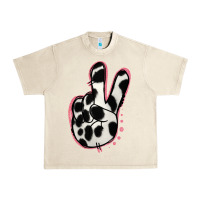 Sandshell Black White Dalmatian Peace Sign Urban Heavy Tee - Jasminsmagicworld