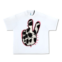 White Black White Dalmatian Peace Sign Urban Heavy Tee - Jasminsmagicworld