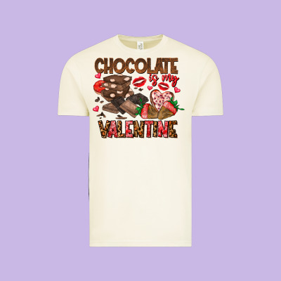 Chcolate Is My Valentine Vintage Tee Designed By Cowhidedigitalart