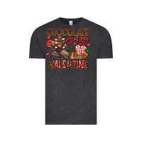 Vintage Black Chcolate is my Valentine Vintage Tee - CowhideDigitalArt