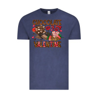 Vintage Denim Chcolate is my Valentine Vintage Tee - CowhideDigitalArt