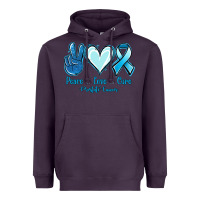 Plum Peace Love Cure Prostate Cancer Heavyweight Hoodie - Jasminsmagicworld
