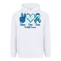 White Peace Love Cure Prostate Cancer Heavyweight Hoodie - Jasminsmagicworld