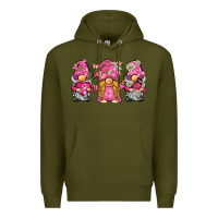Army Green breast cancer gnome Premium Hoodie - BarkalooDesign