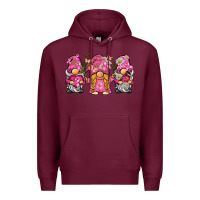 Burgundy breast cancer gnome Premium Hoodie - BarkalooDesign