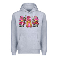 Heather Grey breast cancer gnome Premium Hoodie - BarkalooDesign