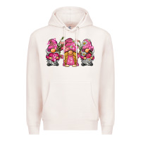 Pale Pink breast cancer gnome Premium Hoodie - BarkalooDesign
