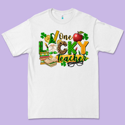 One Lucky Teacher Premium Tee Designed By Fadigitalartstudio