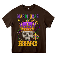 Chocolate Brown Skull Mardi Gras king Heavy Core Tee - FaDigitalArtStudio