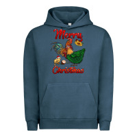 Pigment Midnight Navy merry christmas chickens Urban Hoodie - RanaPortraitStore