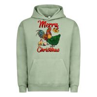 Pigment Oil Green merry christmas chickens Urban Hoodie - RanaPortraitStore