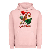 Pigment Salmon merry christmas chickens Urban Hoodie - RanaPortraitStore