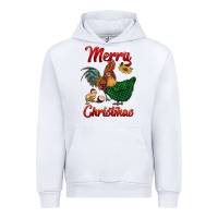 White merry christmas chickens Urban Hoodie - RanaPortraitStore