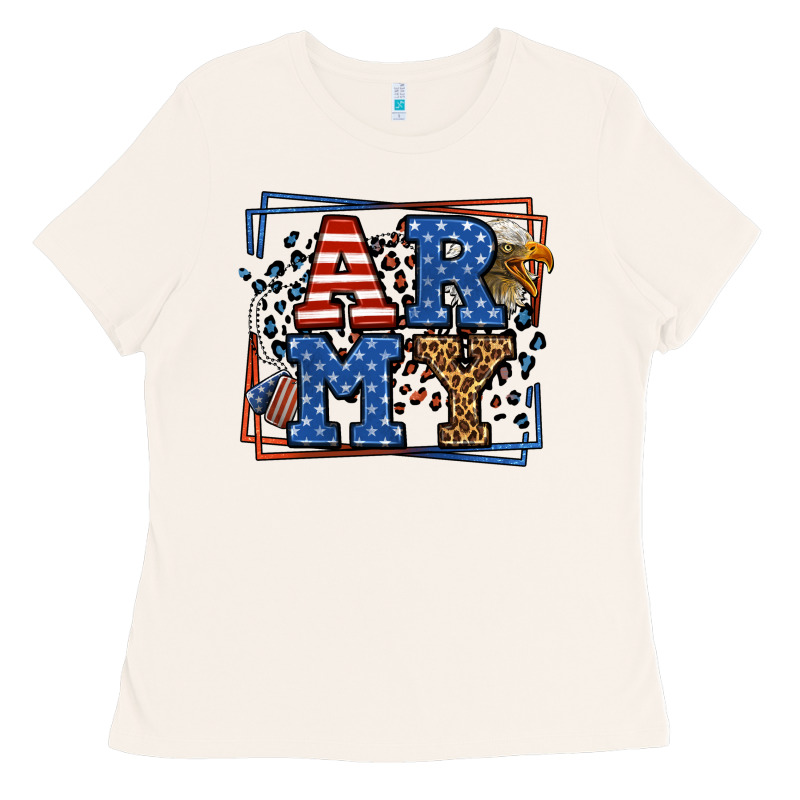 Army Veteran Leopard Frame 4th Of July Ladies Tee by LillyAllenDesigns | Teevron