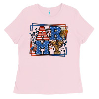 Bubblegum Pink Army Veteran leopard frame 4th of July Ladies Tee - LillyAllenDesigns