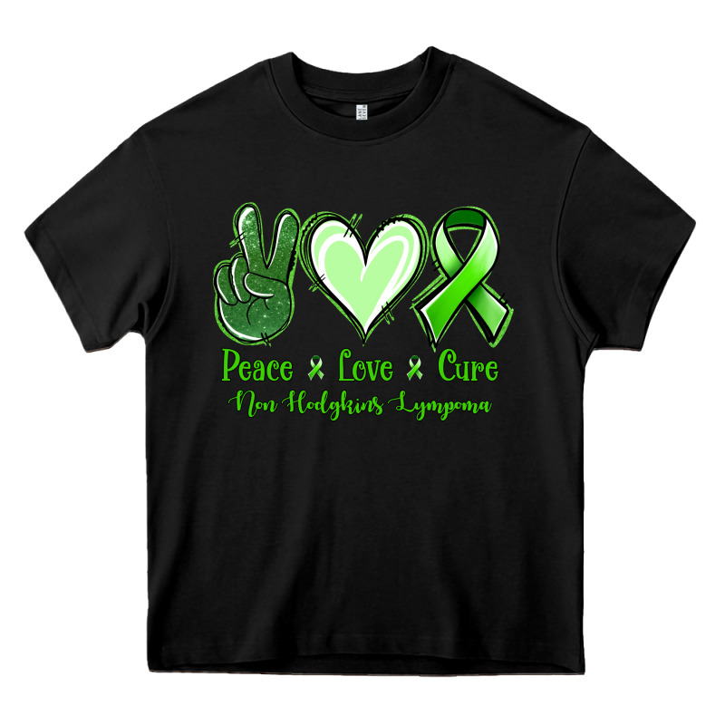 Peace Love Cure Non Hodgkins Lympoma Heavy Core Tee by Jasminsmagicworld | Teevron