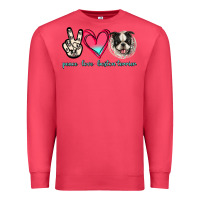 Cardinal Peace Love Boston Terrier Premium Sweatshirt - Jasminsmagicworld