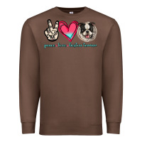 Chestnut Peace Love Boston Terrier Premium Sweatshirt - Jasminsmagicworld