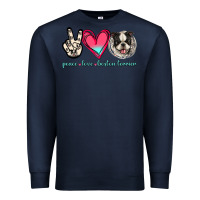 Navy Peace Love Boston Terrier Premium Sweatshirt - Jasminsmagicworld