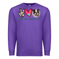 Purple Peace Love Boston Terrier Premium Sweatshirt - Jasminsmagicworld