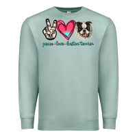 Seafoam Peace Love Boston Terrier Premium Sweatshirt - Jasminsmagicworld