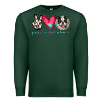 Sports Green Peace Love Boston Terrier Premium Sweatshirt - Jasminsmagicworld