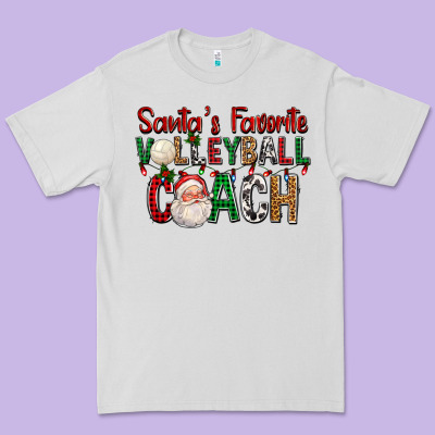 Santa's Favorite Volleyball Coach For Christmas Premium Tee Designed By Fadigitalartstudio