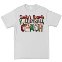 Dove Grey Santa's Favorite Volleyball Coach For Christmas Premium Tee - FaDigitalArtStudio