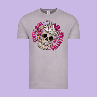 Coffee Is My Valentine Vintage Tee Designed By Cowhidedigitalart