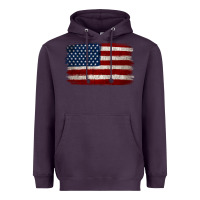 Plum Distressed American Flag Heavyweight Hoodie - Jasminsmagicworld