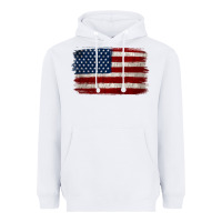 White Distressed American Flag Heavyweight Hoodie - Jasminsmagicworld