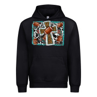 Black football cross aztec leopard background Urban Hoodie - RanaPortraitStore
