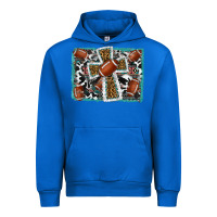 Cobalt football cross aztec leopard background Urban Hoodie - RanaPortraitStore