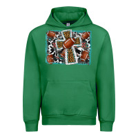 Emerald football cross aztec leopard background Urban Hoodie - RanaPortraitStore
