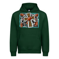 Forest Green football cross aztec leopard background Urban Hoodie - RanaPortraitStore