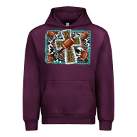 Mauve Wine football cross aztec leopard background Urban Hoodie - RanaPortraitStore