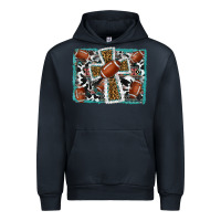 Navy football cross aztec leopard background Urban Hoodie - RanaPortraitStore