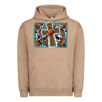 Pigment Burro football cross aztec leopard background Urban Hoodie - RanaPortraitStore