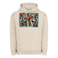 Pigment French Oak football cross aztec leopard background Urban Hoodie - RanaPortraitStore