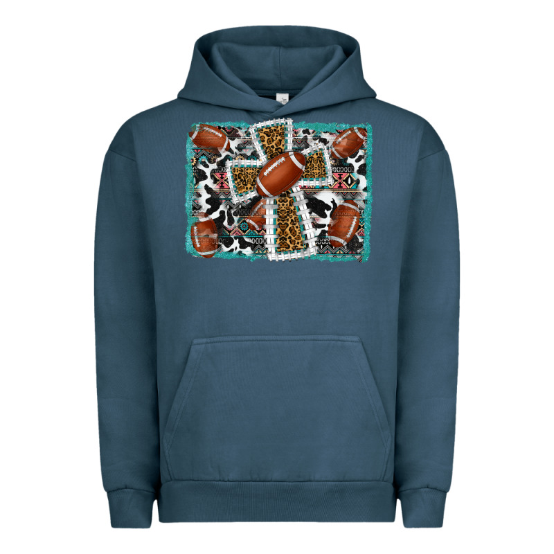 Football Cross Aztec Leopard Background Urban Hoodie by RanaPortraitStore | Teevron