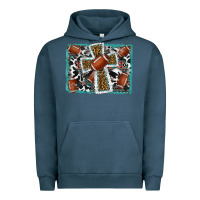 Pigment Midnight Navy football cross aztec leopard background Urban Hoodie - RanaPortraitStore