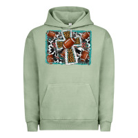 Pigment Oil Green football cross aztec leopard background Urban Hoodie - RanaPortraitStore